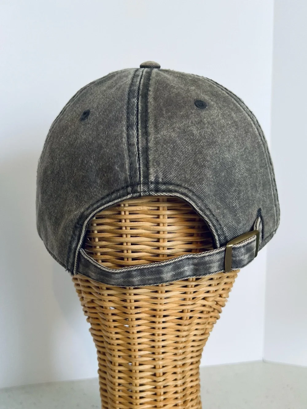 Bernese Mountain Dog Embroidered Baseball Cap Grey Denim Adjustable Hat One Size